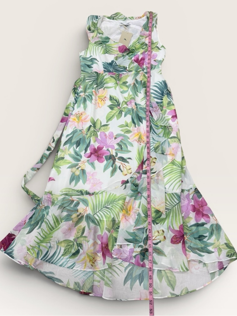 Tommy Bahama XS Tropical Bliss Printed Sleeveless Belted Dress White Multi NWT - Picture 12 of 15